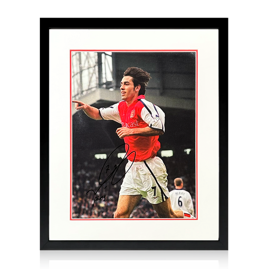 Robert Pires Signed Arsenal Image Deluxe Mount Frame