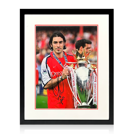 Robert Pires Signed Arsenal Image Deluxe Mount Frame