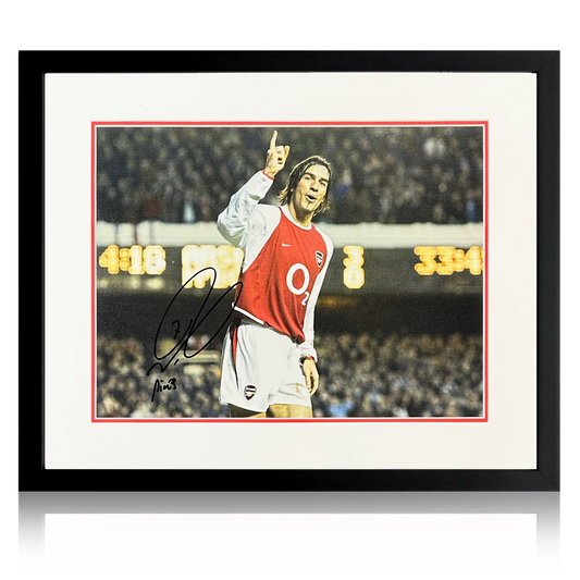 Robert Pires Signed Arsenal Image Deluxe Mount Frame