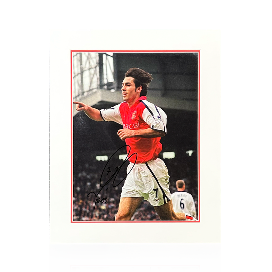 Robert Pires Signed Arsenal Image Deluxe Mount
