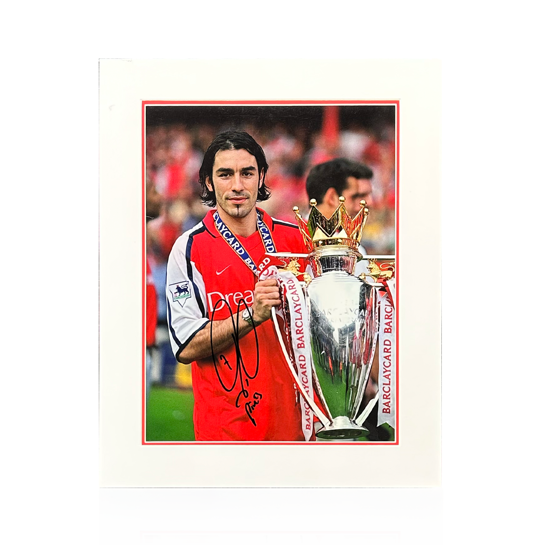 Robert Pires Signed Arsenal Image Deluxe Mount