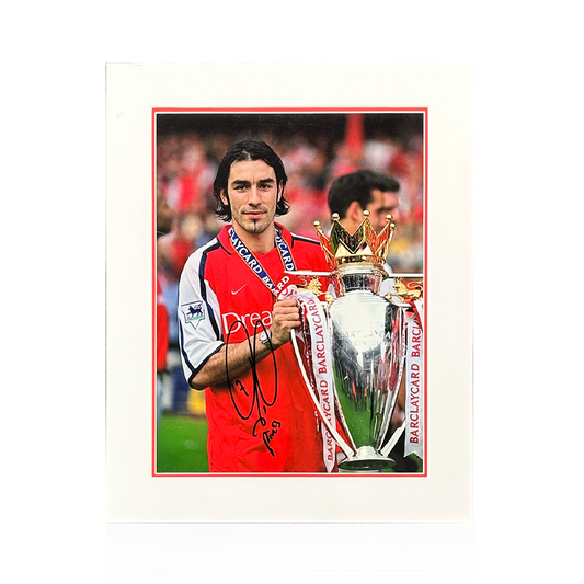 Robert Pires Signed Arsenal Image Deluxe Mount