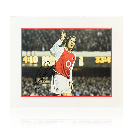 Robert Pires Signed Arsenal Image Deluxe Mount
