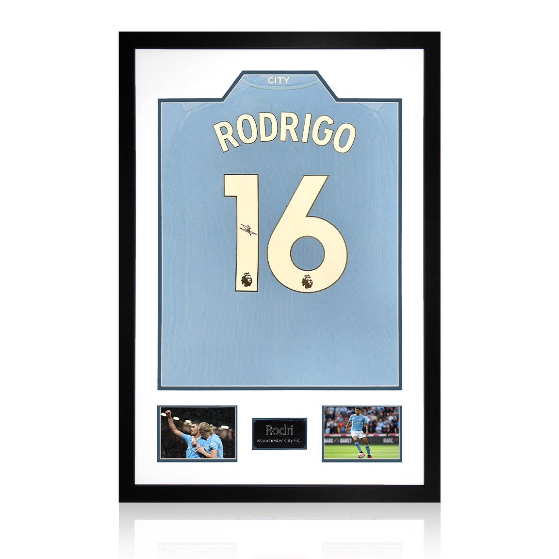 Rodri Signed 23/24 Manchester City Shirt Premium Frame