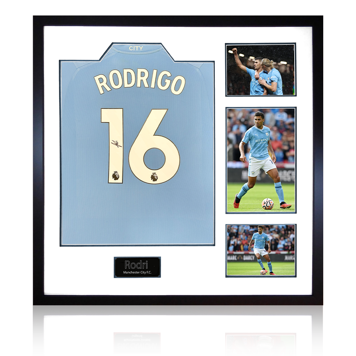 Rodri Signed 23/24 Manchester City Shirt Elite Frame