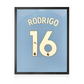 Rodri Signed 23/24 Manchester City Shirt Compact Display