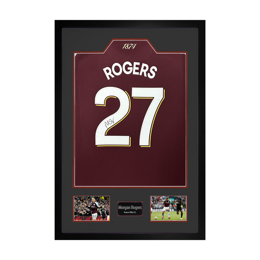 Morgan Rogers Signed Aston Villa Shirt Premium Frame