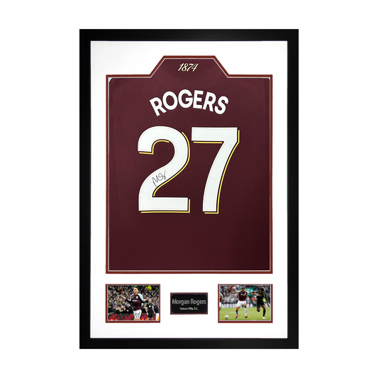 Morgan Rogers Signed Aston Villa Shirt Premium Frame
