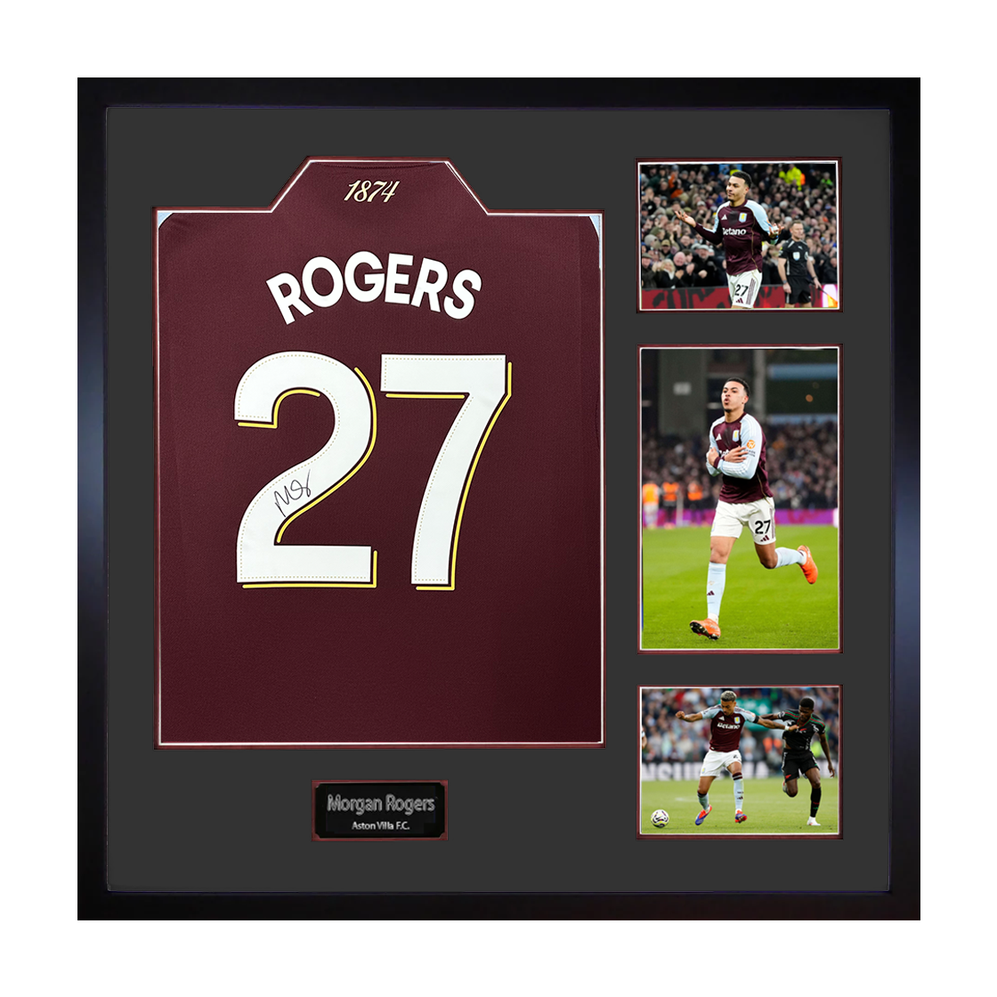 Morgan Rogers Signed Aston Villa Shirt Elite Frame