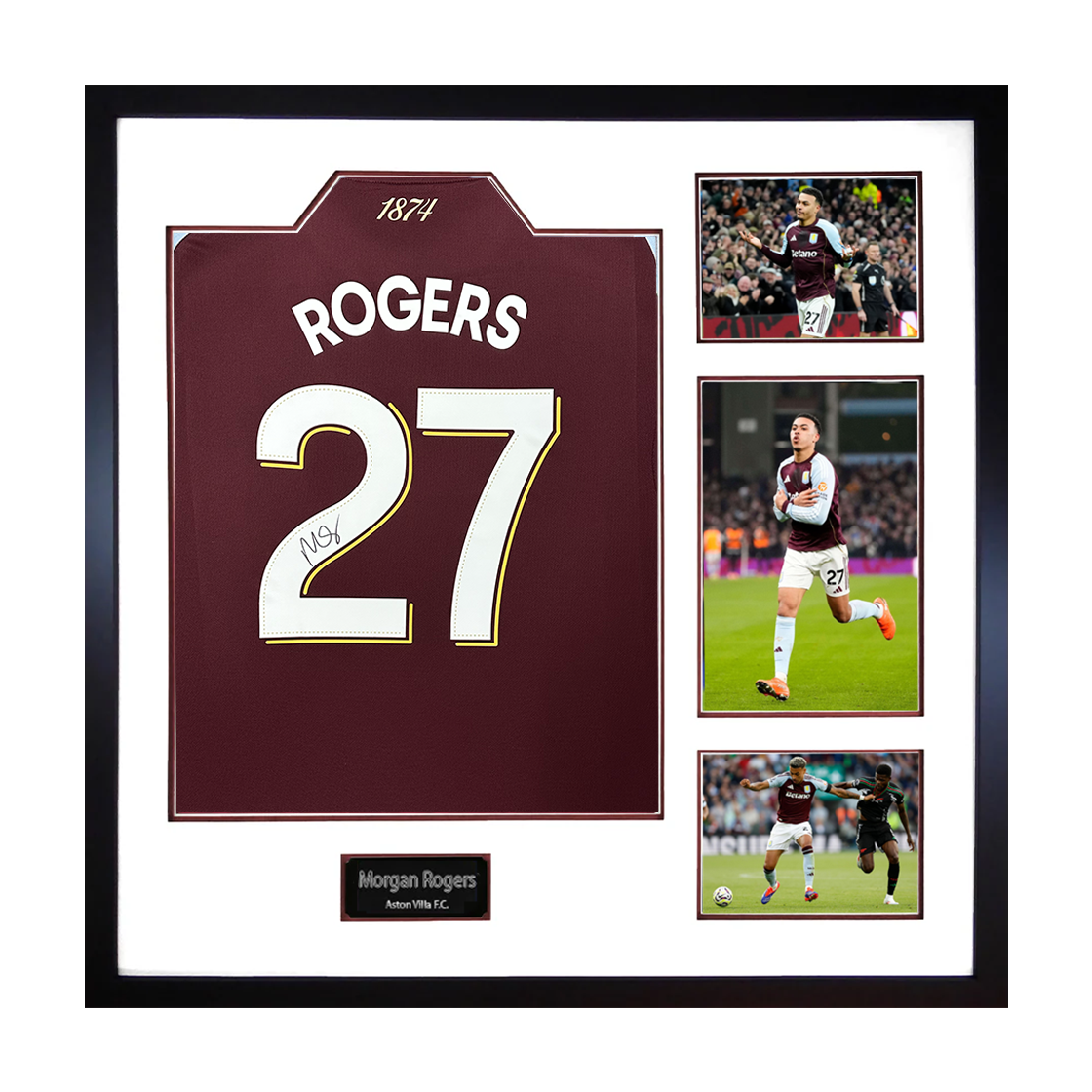 Morgan Rogers Signed Aston Villa Shirt Elite Frame