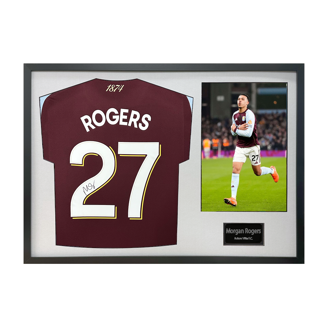 Morgan Rogers Signed Aston Villa Shirt Classic Frame