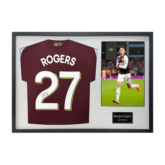 Morgan Rogers Signed Aston Villa Shirt Classic Frame