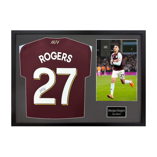 Morgan Rogers Signed Aston Villa Shirt Classic Frame