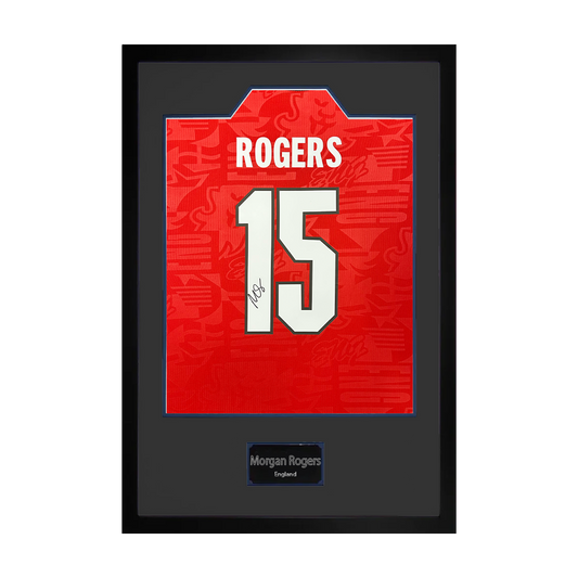 Morgan Rogers Signed England Away Shirt Premium Frame