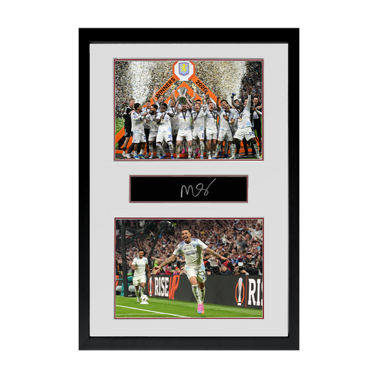 Morgan Rogers Signed Aston Villa Champions Plaque Iconic Frame