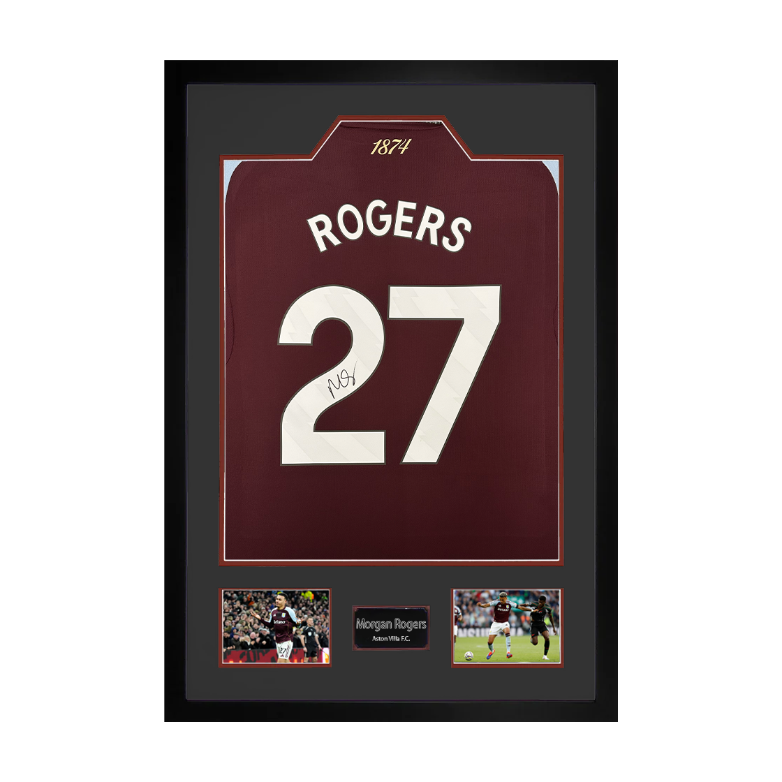 Morgan Rogers Signed Aston Villa Shirt Premium Frame