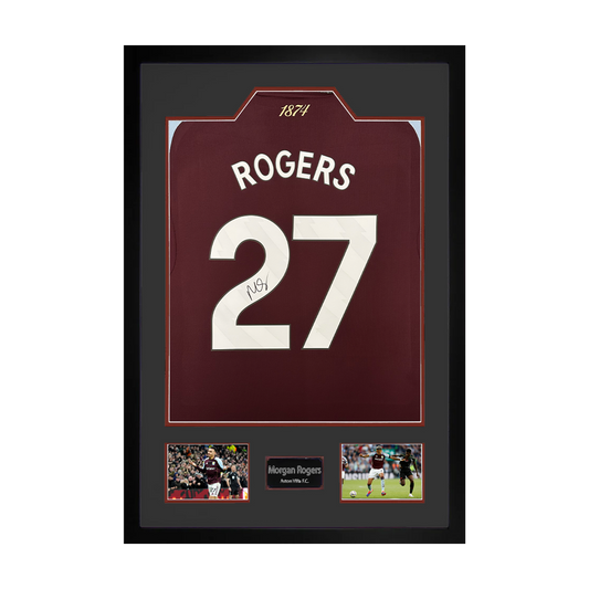 Morgan Rogers Signed Aston Villa Shirt Premium Frame