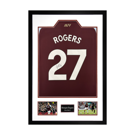 Morgan Rogers Signed Aston Villa Shirt Premium Frame