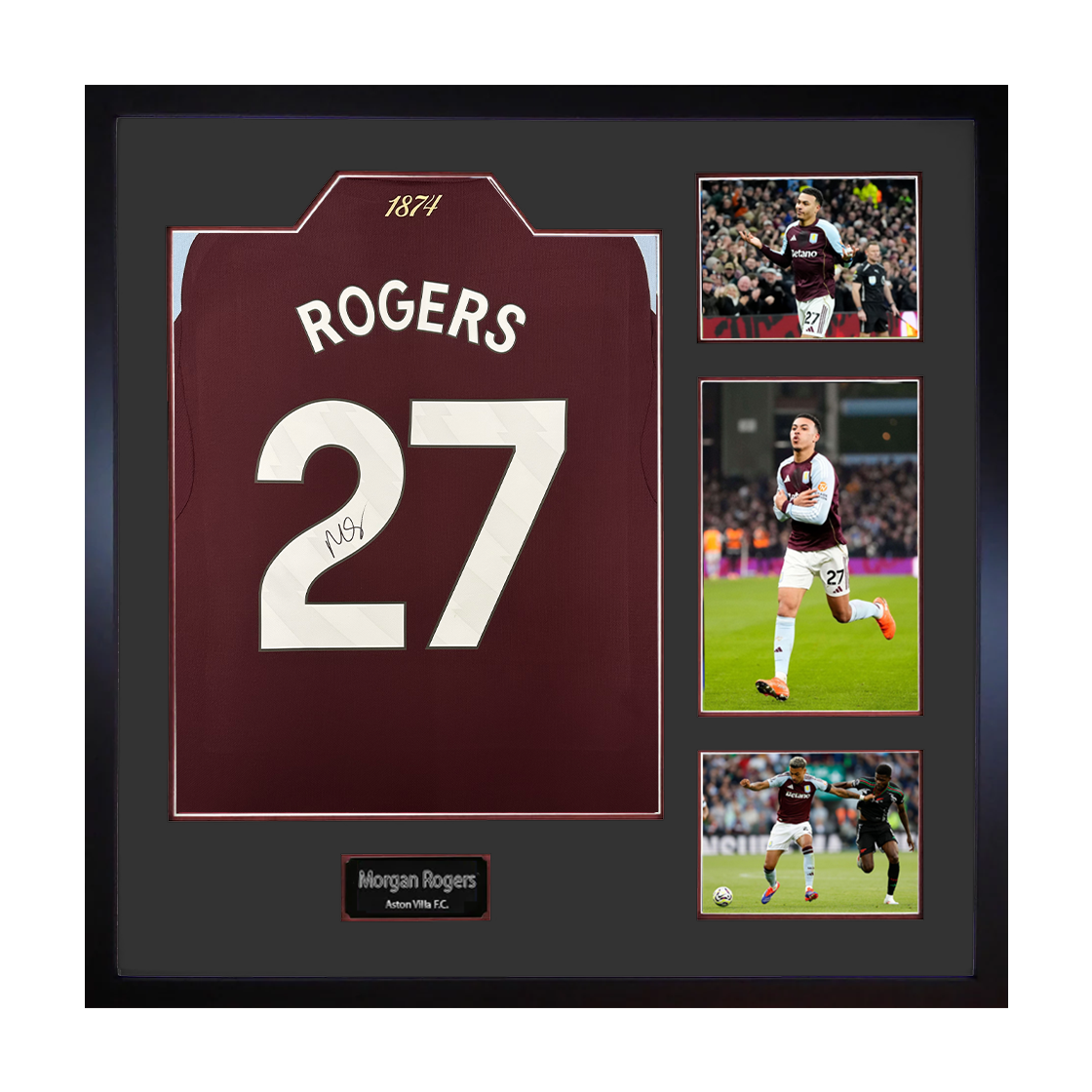 Morgan Rogers Signed Aston Villa Shirt Elite Frame