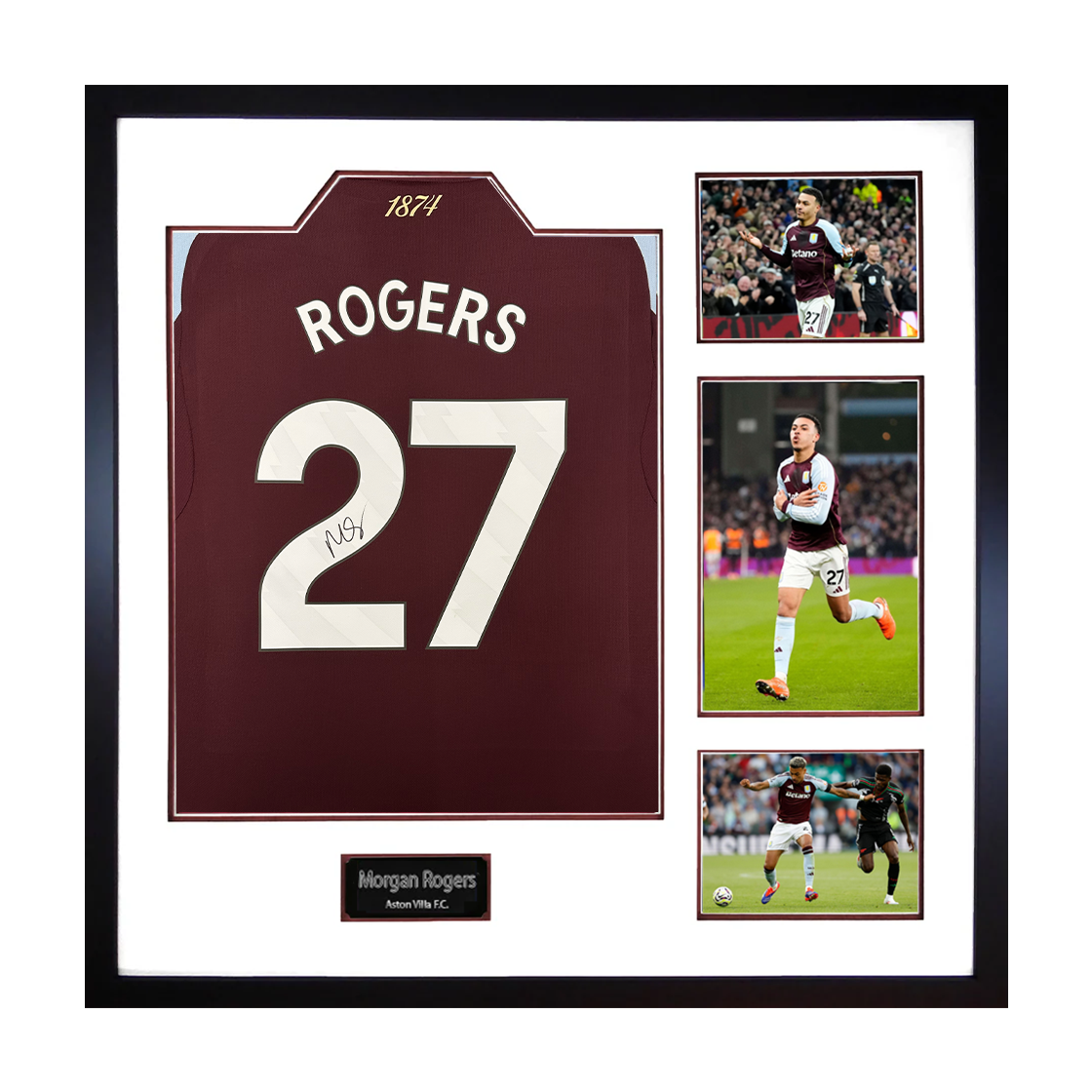 Morgan Rogers Signed Aston Villa Shirt Elite Frame