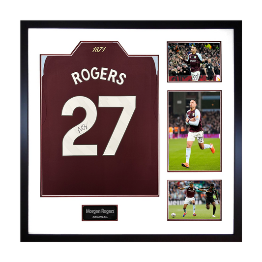 Morgan Rogers Signed Aston Villa Shirt Elite Frame