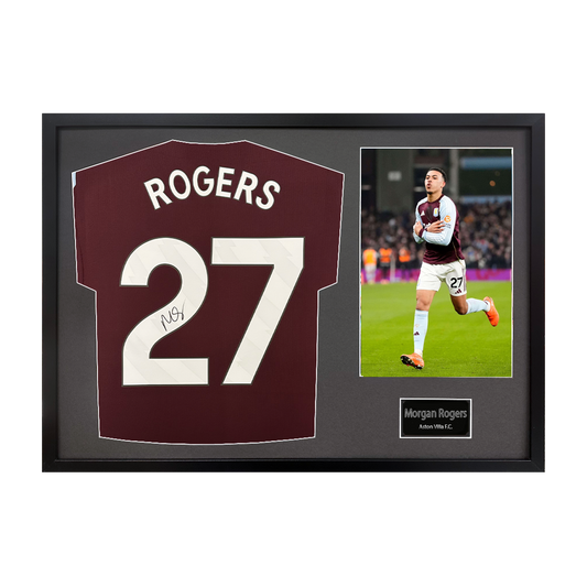 Morgan Rogers Signed Aston Villa Shirt Classic Frame