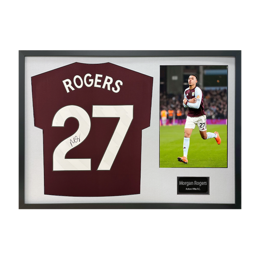 Morgan Rogers Signed Aston Villa Shirt Classic Frame