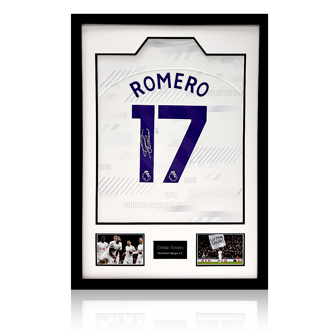 Cristian Romero Signed Tottenham Hotspur Shirt Premium Frame