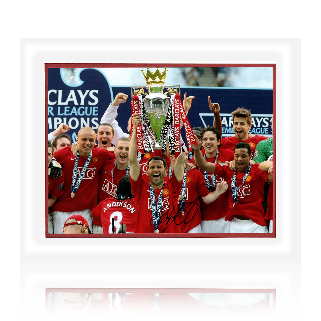 Ryan Giggs Signed Manchester United Image Deluxe Mount