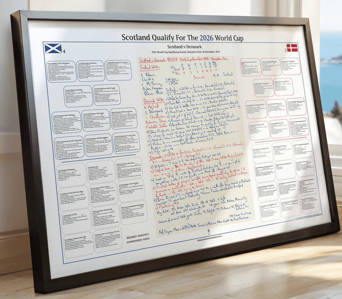 FOOTBALL FIFA World Cup Qualifying Round. Scotland beat Denmark. Hampden Park, 18 November, 2025. Alasdair Lamont