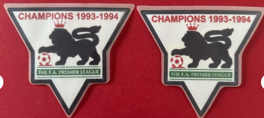 Pair of 1993-1994 Champions Premier League patch player size Iron On UK STOCK  for Football Shirt