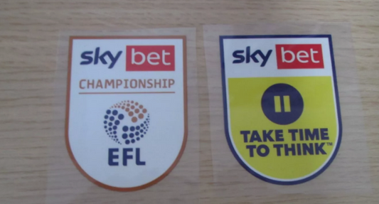2022-2025 Sky Bet Championship patch player size Iron On Pair Plastic UK STOCK  for Football Shirt