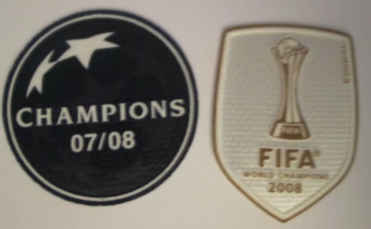Club World Cup 2008 Champions Patch Set patch player size Iron On UK STOCK  for Football Shirt