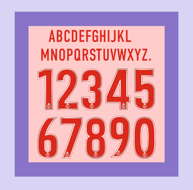 English Football League 2000-2004 Red/ Grey Football Nameset