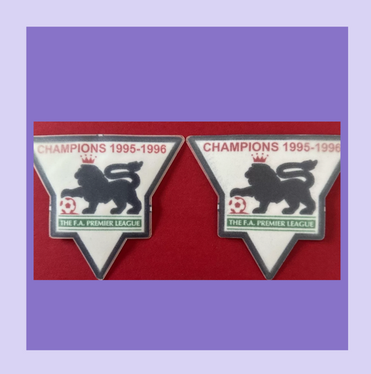 Pair of 1995-1996 Champions Premier League patch player size for Football Shirt Man Utd