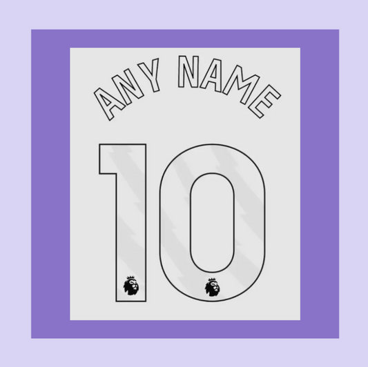 Any name Premier League Football Shirt 2024-25 nameset PLAYER size plastic WHITE