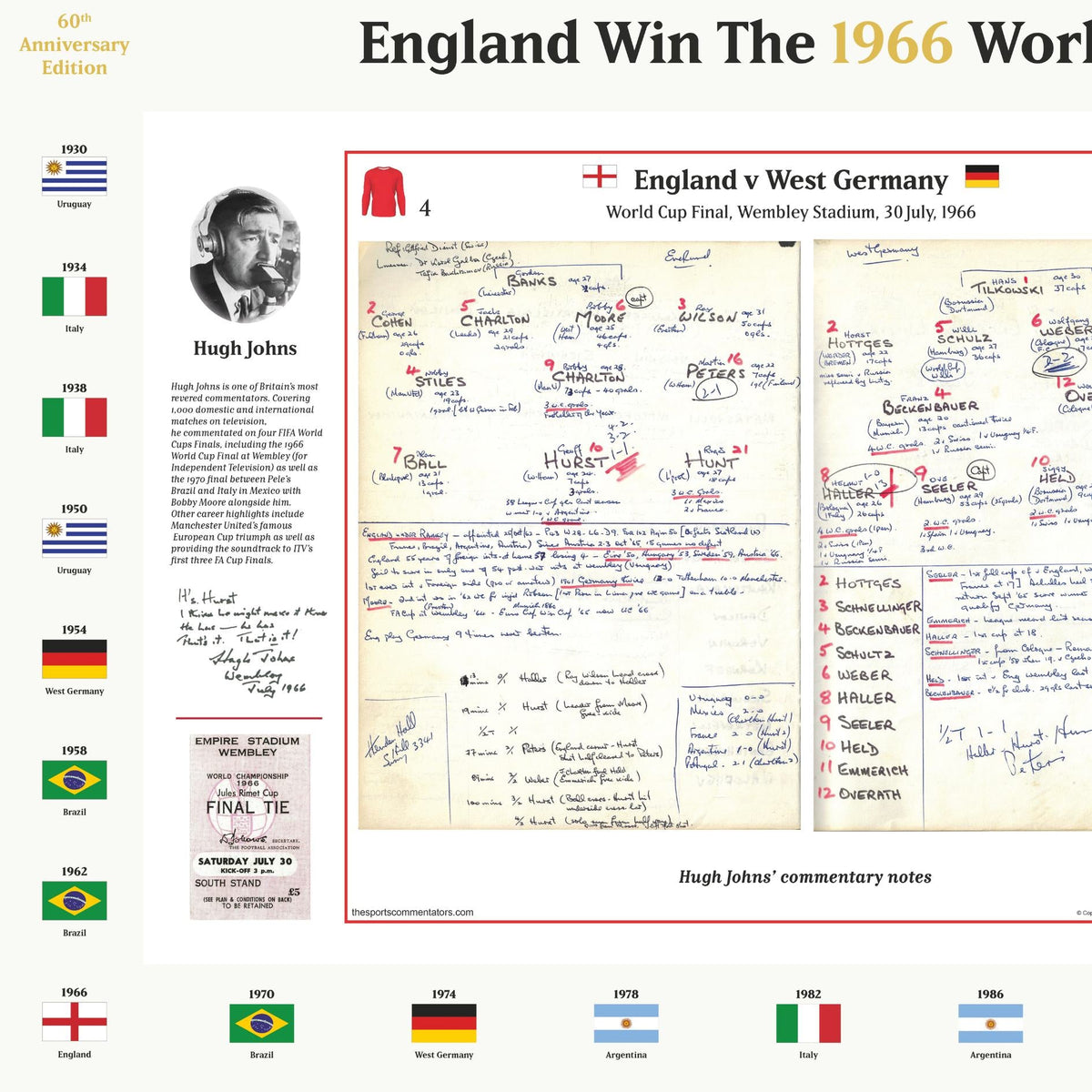 FOOTBALL England v Germany, World Cup Final, Wembley, July 30, 1966. Hugh Johns