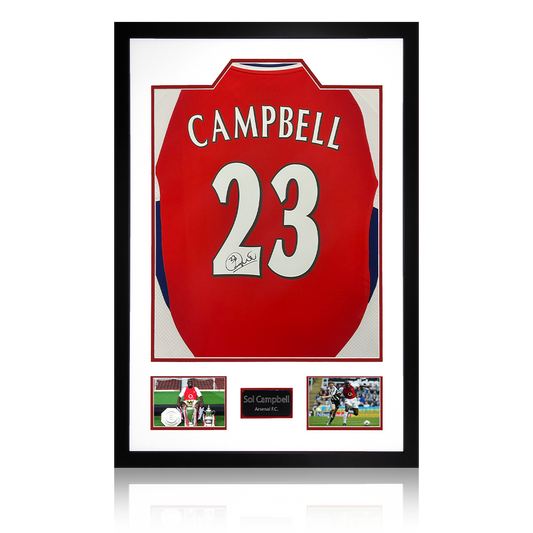 Sol Campbell Signed Arsenal Shirt Premium Frame