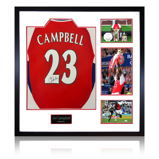 Sol Campbell Signed Arsenal Shirt Elite Frame