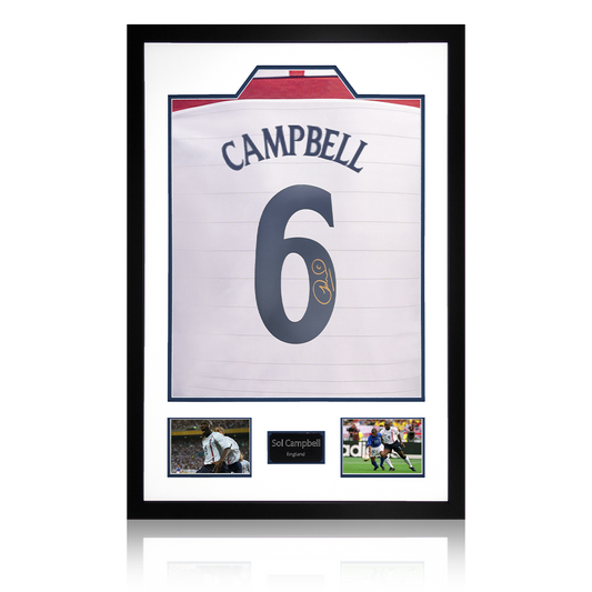Sol Campbell Signed England Shirt Premium Frame