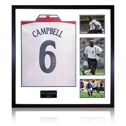 Sol Campbell Signed England Shirt Elite Frame