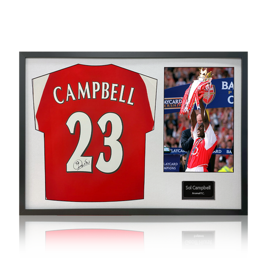 Sol Campbell Signed Arsenal Shirt Classic Frame.