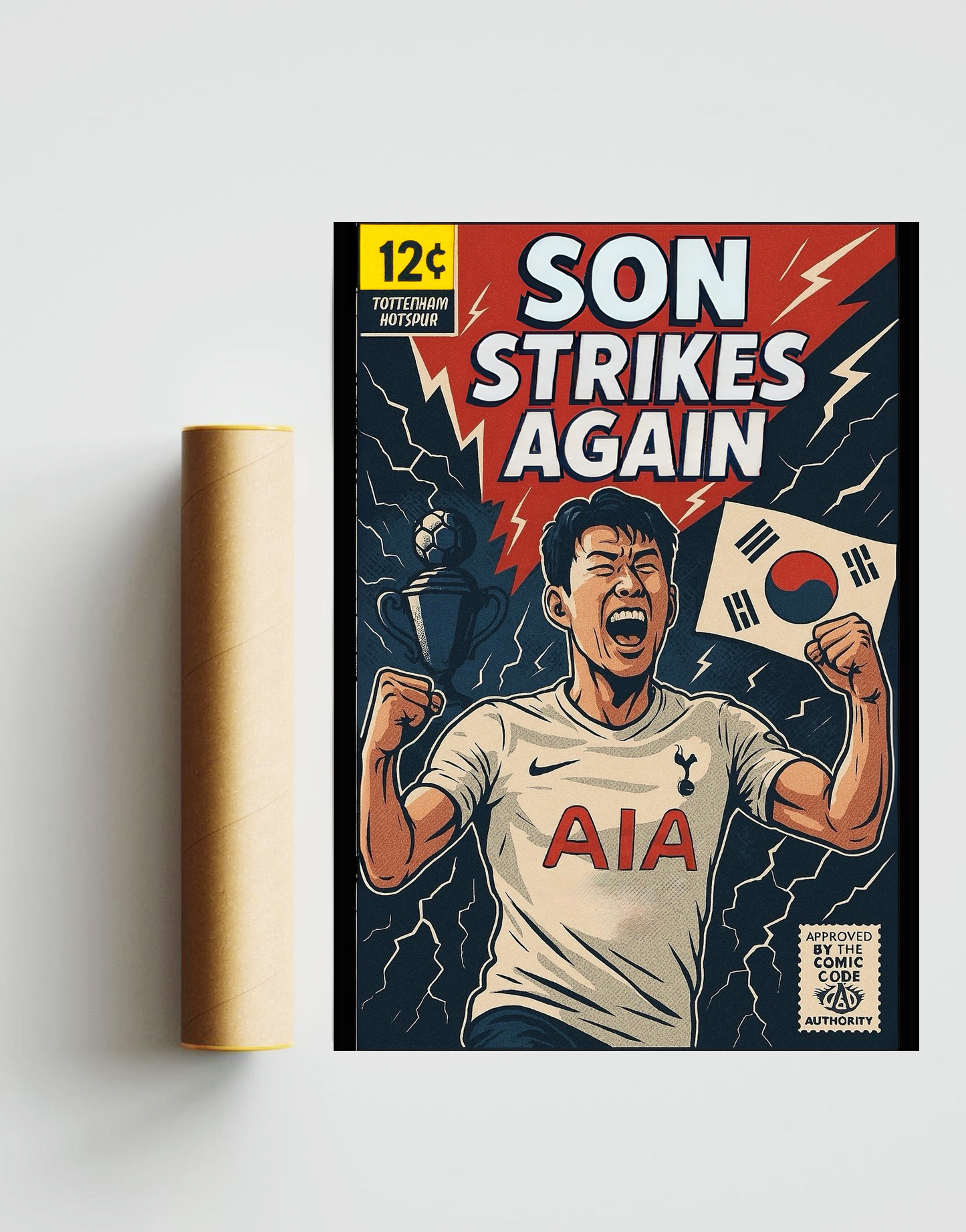 Son Heung-min Comic Book Style A3 Print