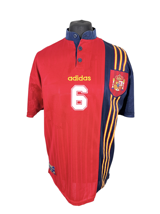 1996-98 Spain Home - Size L - R.Hierro #6