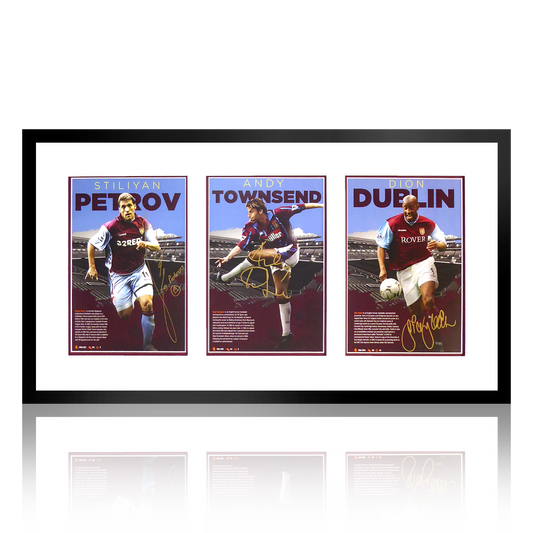 Stiliyan Petrov, Andy Townsend, Dion Dublin Signed Aston Villa Deluxe Mount Frame