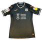 Swansea City 2021/2022 Match Worn Away Shirt - front. A Black sports jersey with Swansea University logo on a white background