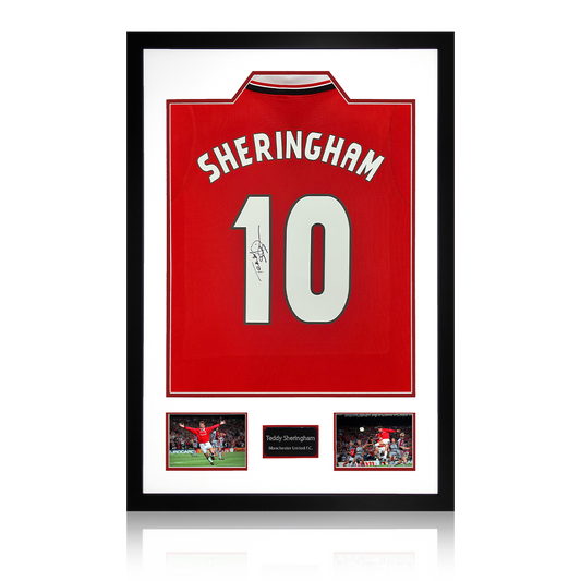 Teddy Sheringham Signed Manchester United Shirt Premium Frame