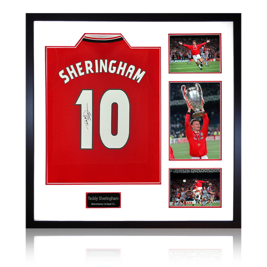 Teddy Sheringham Signed Manchester United Shirt Elite Frame