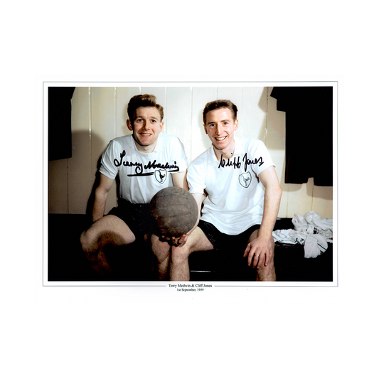 Terry Medwin & Cliff Jones Signed Tottenham Hotspur 16x12 Photo