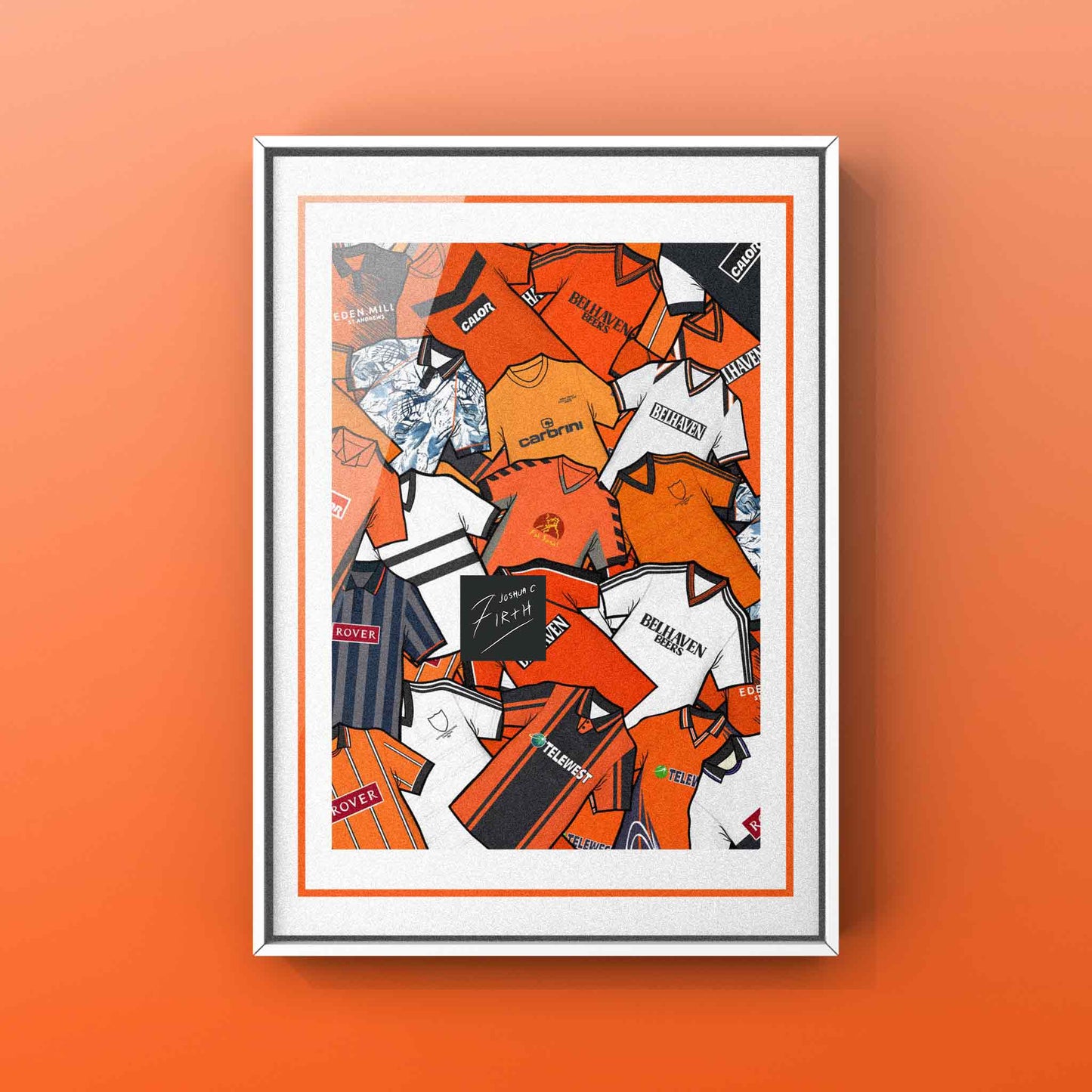 Dundee Utd Kit Collage Retro Shirts Football Print